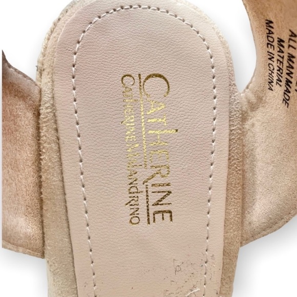 Catherine Malandrino Zavey woven platform espadrilles rhinestone size 8 neutral - Picture 5 of 9